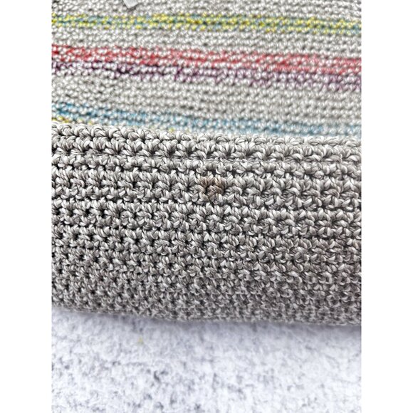 Women's The Sak Belle Multicolor Stripe Bohemian Crochet Shoulder Hobo Bag - Picture 8 of 15